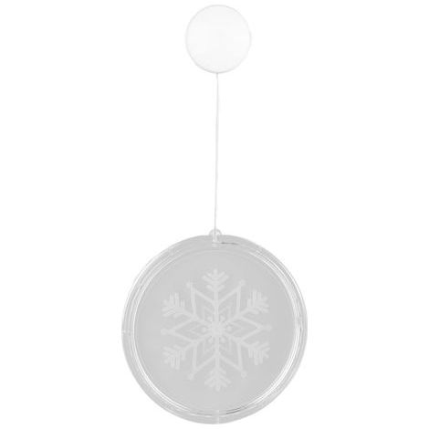 Lumière de fenêtre de nol 3D à piles, motif de flocon de neige, lampe LED ronde en acrylique, lampe décorative de nol pour porte (1/5)