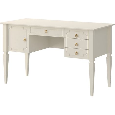 Bureau 4 tiroirs 1 porte Bellamy Royal Beige (1/4)