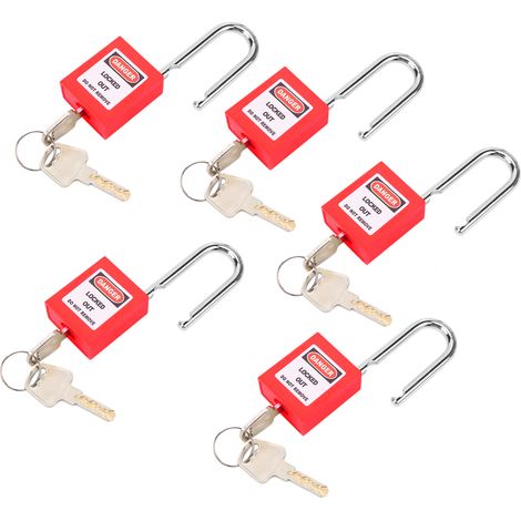5 Kits de Cadenas de Sécurité 38mm en Nylon et Acier pour LOTO, Industrie Nucléaire et Transport (1/5)