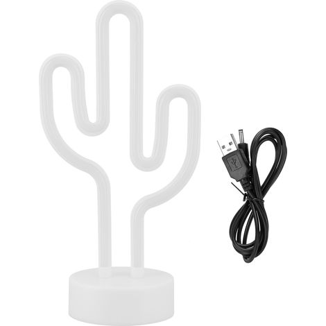 Enseigne lumineuse LED en forme de cactus, décoration murale pour chambre d'enfant, alimentée par USB ou piles