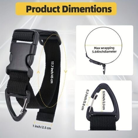 FENOPLASTICALot de 8 Organiseurs Câbles Réglables 45cm Noir - Câbles Épais - Idéal pour Professionnels Garage Atelier (1/2)