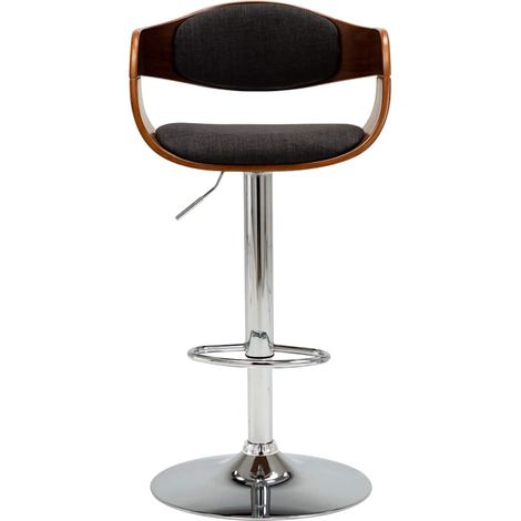 Maison Exclusive - Barhocker Grau Bugholz und Stoff (1/5)
