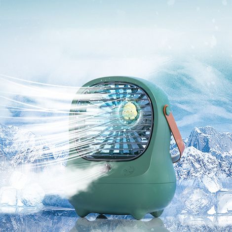 Ventilateur brumisateur de bureau électrique rechargeable par USB, portable et facile à utiliser pour la maison et les voyages (vert) (1/5)