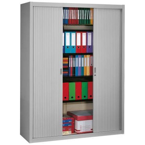 Armoire haute à rideaux démontables Largeurs spécifiques 200 x 160 cm unicolore - Blanc - Maxiburo