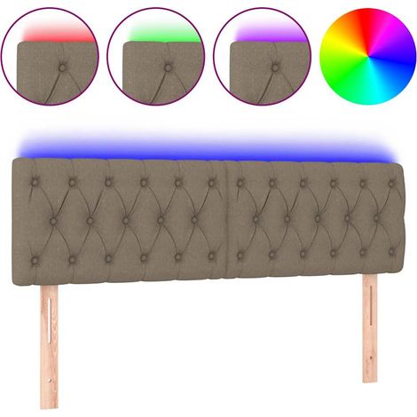 Maison Exclusive - Čelo postele s LED taupe 160 x 7 x 78/88 cm textil (1/5)