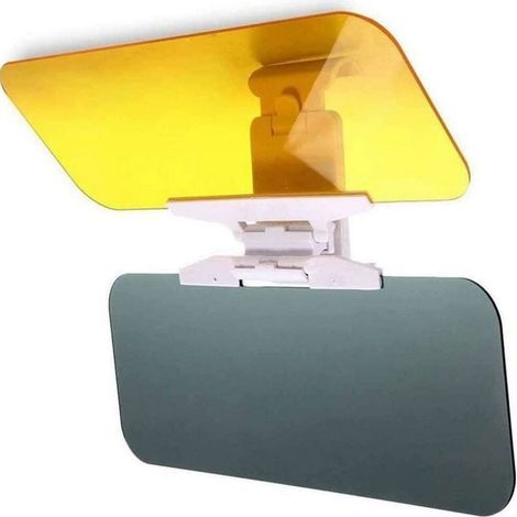 Pare-Soleil Voiture - 2 En 1 Jour Nuit Verres Gris Jaune - Extension Pare-Soleil Anti-Éblouissement - Pour Conduite Jour/Nuit - 1 Pièce (1/5)