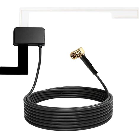 Antenne Dab Voiture avec Connecteur SMB, Antenne Autoradio Numérique de 3 Mètres Câble pour Alpine Pioneer JVC Kenwood, Aktive Dab Voiture Universelle Montage sur Verre pour Véhicule SUV Camping (1/5)