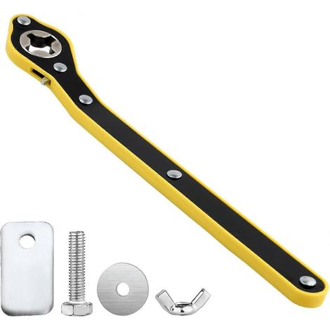 Il s'agit d'une clé à cliquet pour cric de voiture avec un mécanisme à ciseaux rotatif à 360° et une molette inversée. C'est une clé renforcée pour écrous de roue, adaptée à une utilisation sur les vé (1/4)
