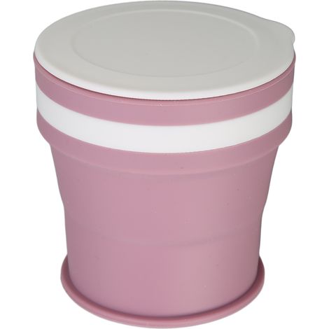 Tasse à café 350 ml en silicone violet, pliable, mini, compacte, pratique et flexible, idéale pour les voyages en famille. (1/5)