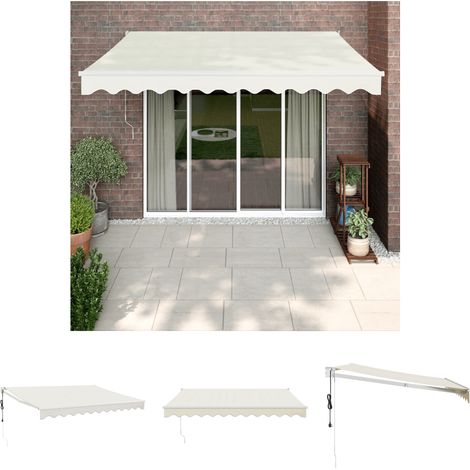 Markisenstoff - vidaXL Elektrische Markise mit Kurbel Creme 3,5x2,5 m - Aluminiumrahmen (1/5)