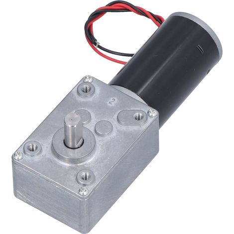 Moteur à réducteur à vis sans fin auto-verrouillant, couple élevé 24V 10tr/min pour machine à rideaux automatisée et instruments. (1/5)