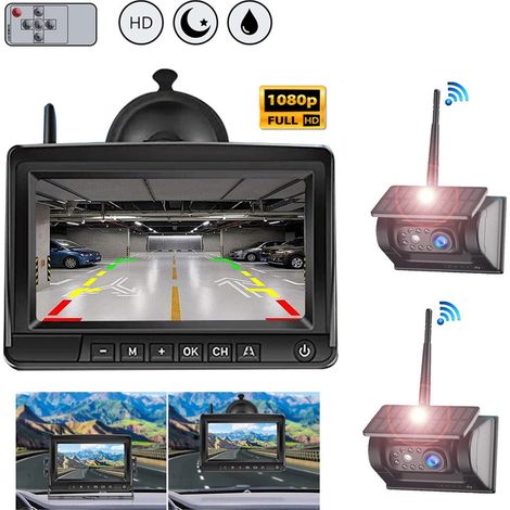 Moniteur HD 5/7" avec caméra de recul grand angle IR étanche IP69 vision nocturne pour camion Style 3 Deux caméras de recul (1/5)
