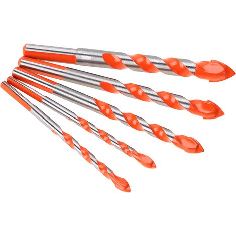 Lot de 5 forets triangle multifonctions en alliage pour perceuse électrique à main 6-12mm (1/4)