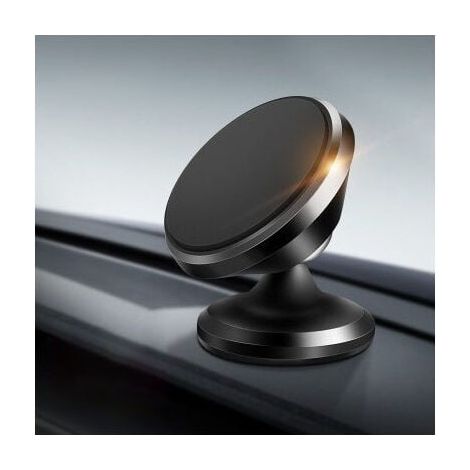 Support Portable Voiture Magnétique - Porte Téléphone Rotation 360° Attache Smartphone Aimants Forts Compatible avec iPhone/Samsung/Huawei/GPS etc. - Noir-LIAIKI (1/4)