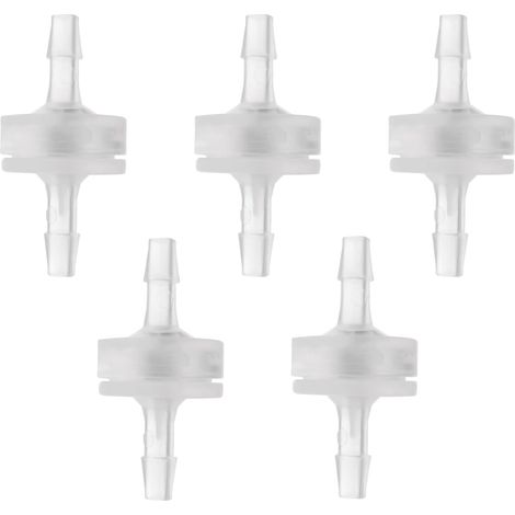 Lot de 5 Clapets Anti-Retour 1/8" (3mm) en PP, Unidirectionnels pour Eau, Fuel, Huile et Air