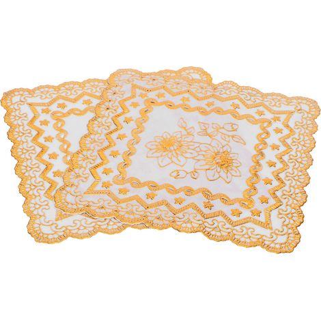 Lot de 2 sets de table dorés 8x8 pouces, dessous de verre, articles de fête pour mariage, type 01 (1/5)