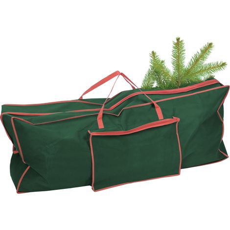 Weihnachtsbaumhülle grün mit Reißverschluss - 125 x 50 cm - Aufbewahrungstasche für künstliche Tannenbäume - Weihnachtsbaumtasche Transporthülle für Kunst Christbaum