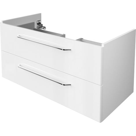 FACKELMANN Milano Waschtischunterschrank 100cm - Weiß Hochglanz -
