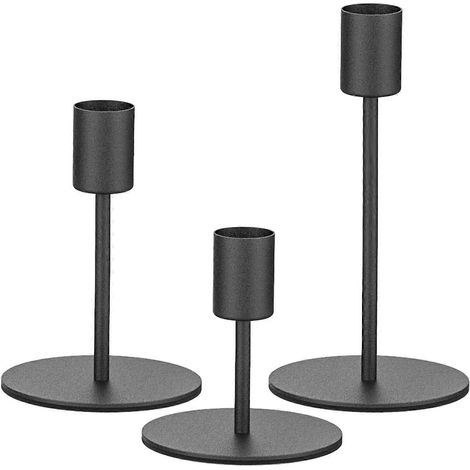 Lot de 3 bougeoirs coniques avec base antidérapante, centre de table décoratif pour cheminée, mariage, pendaison de crémaillère, multicolore (1/4)