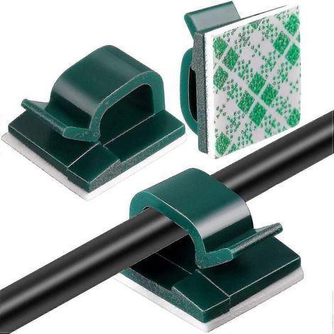 Lot de 100 attaches de câble extérieures avec ruban adhésif, clips décoratifs, supports de câble-AquaForge