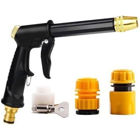 Pistolet Haute Pression,Lance Pression pour Tuyau D'arrosage,Pistolet d'arrosage à avec Buse en Métal arroser les voitures de lavage jardin etc -