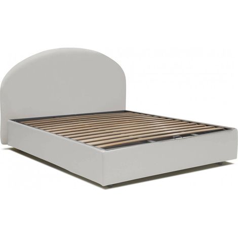 Talamo Italia Doppelbett Conny, Containerbett mit Kunstlederbezug, 100% Made in Italy, Frontöffnung, passend für Matratze 160x190 cm, Weiß