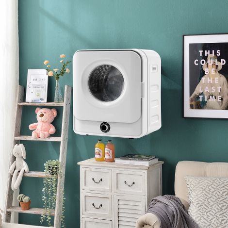 Okwish – Sèche-linge mural en acier inoxydable 4,5 kg – 830 W – 5 programmes – Protection contre la surchauffe – Niveau sonore 62 dB