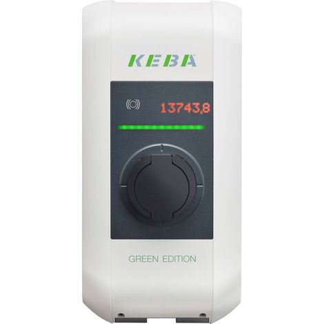 Keba Wallbox KeContact P30 c-series P30-ES240022-M0R-GE, 22kW, 3-phasig, RFID, MID, Kunststoff, Reinweiß/Anthrazitgrau (1/3)