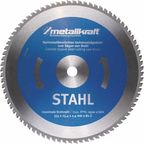 Metallkreissägeblatt STA D.355mm B.2,4mm HM Bohrungs-D.25,4mm Z.80