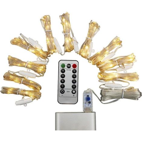 Installation de Noël 3 mx 3 m, rideau multicolore, 300 LED, USB, 8 modes d'éclairage différents, avec télécommande et crochet, multicolore (1/5)
