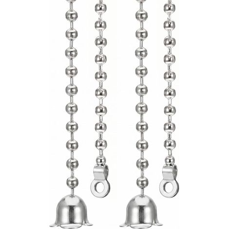 2 Pièces Chaîne de Traction pour Ventilateur de Plafond, Tirettes de Cordon de Traction en Perles pour Lustre, Luminaire, Interrupteur de Tirage, Traction pour Ventilateur de Plafond (1M (1/5)