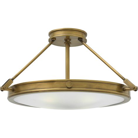 Lampadario Contemporaneo Collier Acciaio Ottone Antico Vetro 4 Luci E14 (1/5)