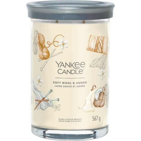 Yankee candle - soft wool amber signature tumbler candle jemna vlna a ambra - vonna svicka 5670g (1/4)
