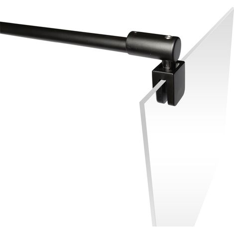 Schulte Stabilisator für 5-8 mm Glas, kürzbar und winkelbar, Haltestange für Glas/Wand Stabilisation, Wandhalterung für Duschwand, Mattschwarz, Individuell kürzbar, 122 cm