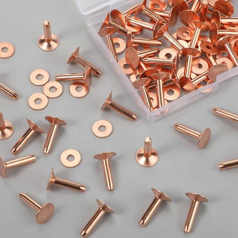 50 ensembles rivets et oeillets en cuivre pour cuir, ceinture, bricolage