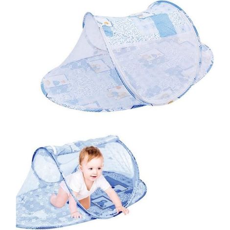 Moustiquaire pour Bébé Pliante Portable Lit de Crèche Pliable Tente Fermeture à Glissière, 108 x 60 x 38cm (1/3)