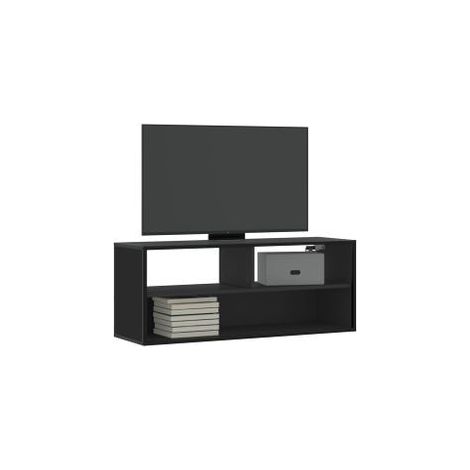 Meuble TV noir 100x31x39,5 bois d'ingénierie et métal (1/5)