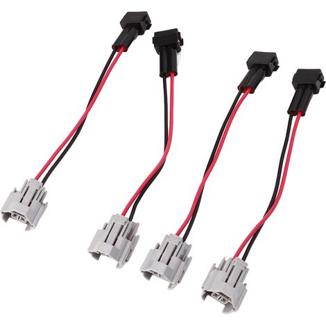 4pcs Raccord Injecteur Femelle DENSO vers Mâle EV1 Connecteur Faisceau Adaptateur Remplacement pour Civic K20 K24 (1/5)