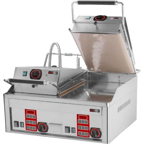 Steak gril électrique avec un minuteur numérique et deux plaques de contact 65x48 TOP REDFOX - FTHC 60 ED + 2x KD 30 T - REDFOX