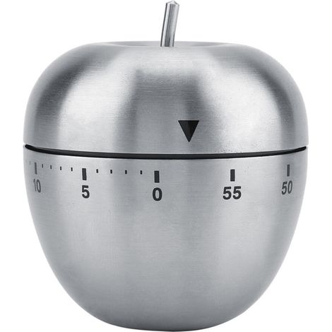 Timer meccanico da cucina, realizzato in acciaio inossidabile, con conto alla rovescia di 60 minuti, versatile per l'uso in cucina, per cucinare, per lo sport, per i quiz e per l'insegnamento. (1/5)