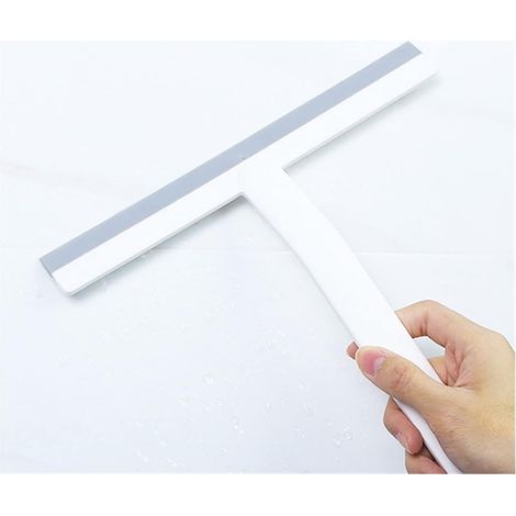 2 Piece Shower Squeegee Window Glass Scraper Shower Squeegee With Hook Hole Glass Wiper Window Cleaning Tool Multi-Functional Household Cleaner Squeegees,White (1/5)