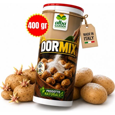 Dormix Antigermogliante in Polvere di Origine Naturale - con Minerali, Calcio, Oligoelementi, Rallenta la Germinazione, Patate Più Sode e Sane 400 g (1/5)
