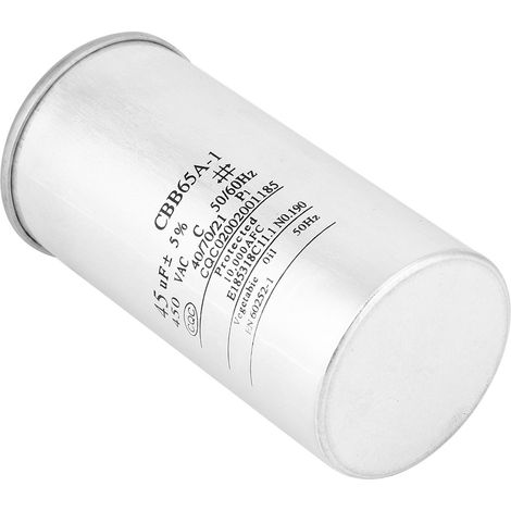 CBB65 45UF 450V Kondensator Aluminiumfolie Anlaufkondensator für Klimaanlagenkompressoren (1/5)