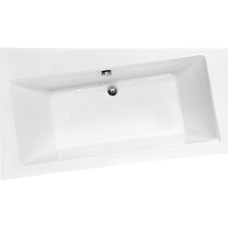 Baignoire asymétrique Gauche - INFINITY - 160 x 100 - avec Tablier - Repose Tête OFFERT (1/5)