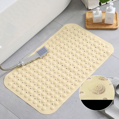 Tapis de douche de baignoire de de salle de bain antidérapant avec ventouses en couleur crème cm/138 35 x 70 cm 13,8 x 27,6 pouces Pvc (1/4)