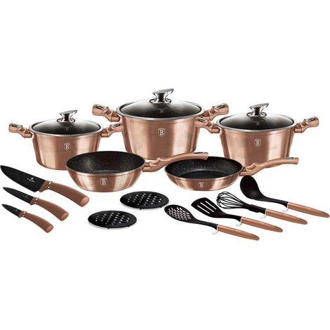 Berlinger Haus Metallic Line Set de cacerolas Rose Gold 17 piezas (1/3)