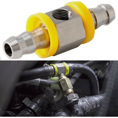Raccord en T universel pour manomètre de pression de carburant, adaptateur en acier inoxydable 3/8" (9,5 mm) (THB012) (1/5)