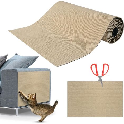 Kratzbaum fürs Sofa, Kratzschutzmatte, DIY-Sofaschutz 200 x 40 cm, Khaki (1/5)