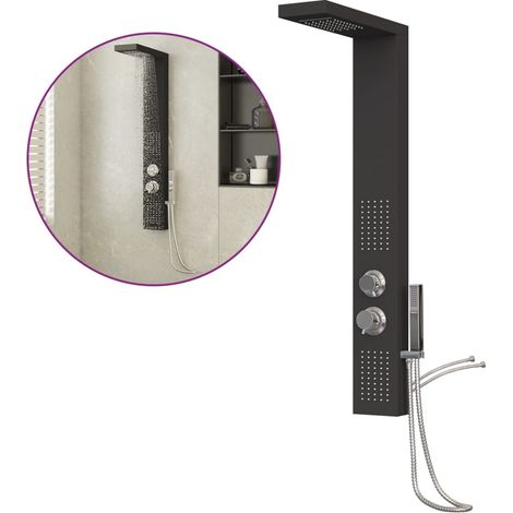 Colonne de douche,Système de panneau de douche Aluminium Noir -55874 (1/5)
