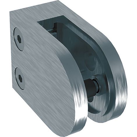 ECONOMY Glasklemmbeschlag Mod. 22 für Vierkantrohr, rund 63 x 45 x 28 mm, Zink (1/3)